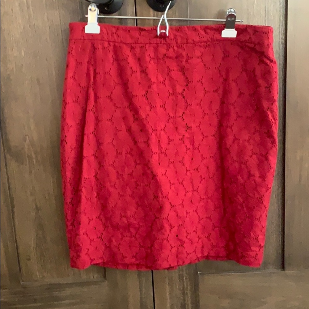 Loft Red Lace Skirt